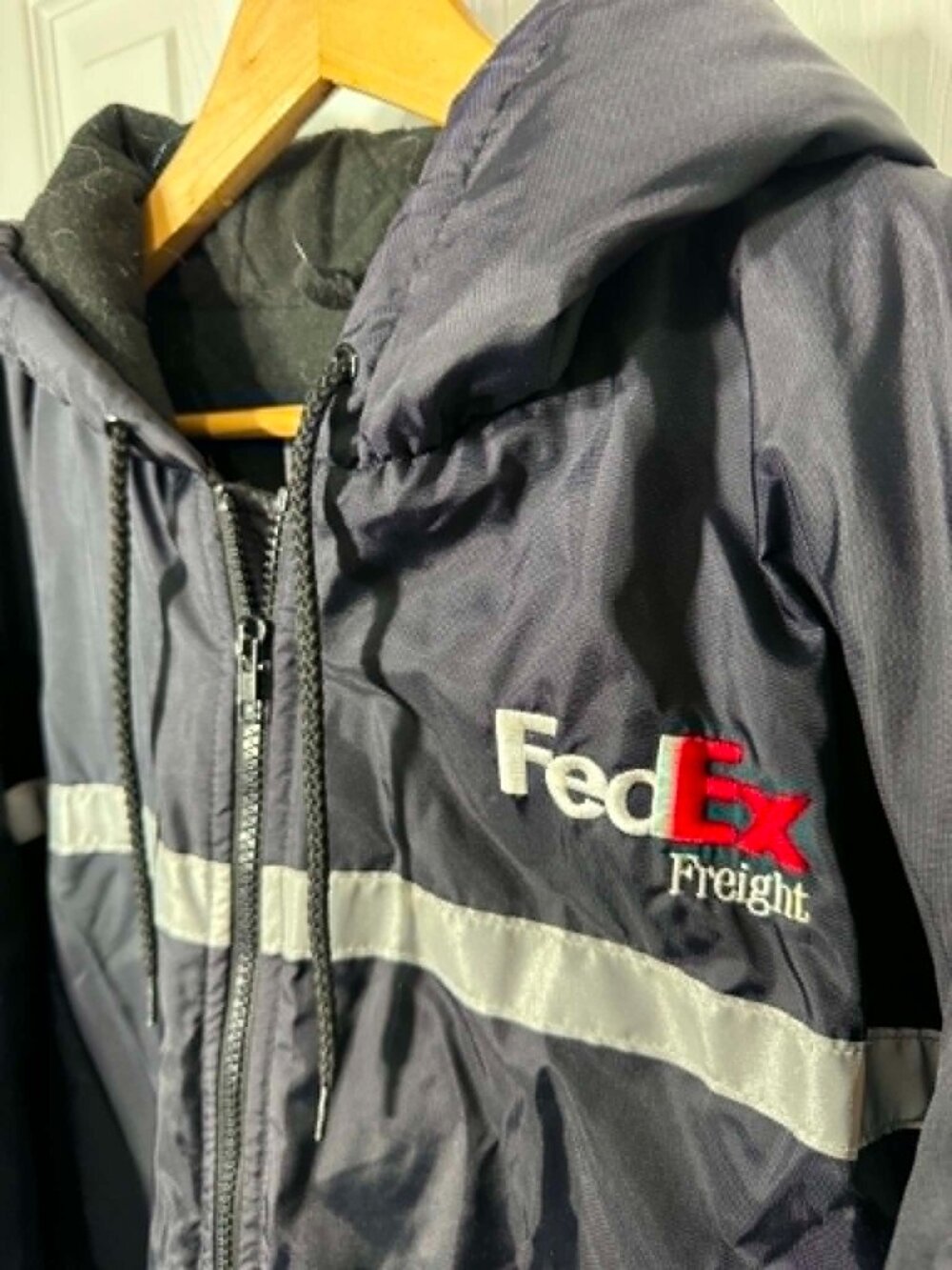 FedEx Freight Parka Jacket Mens 3XL Navy Purple Stan Herman Reflective Workwear